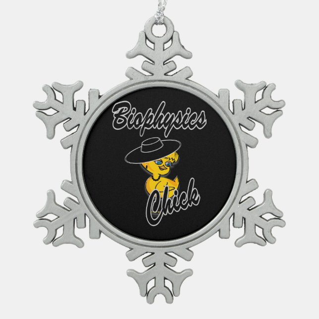 Biophysics Chick #4 Snowflake Pewter Christmas Ornament (Front)