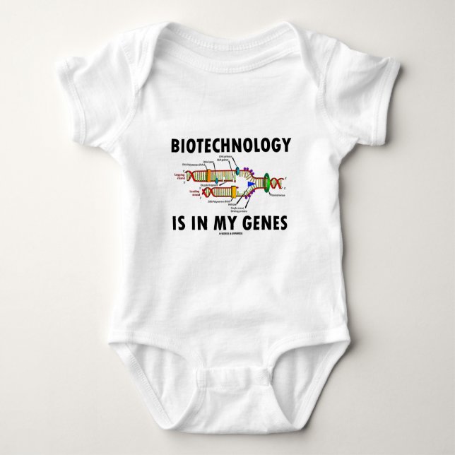 Biotechnology Is In My Genes (DNA Replication) Baby Bodysuit (Front)