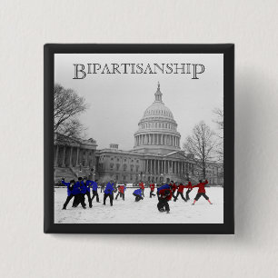 Bipartisan Snowball Fight 15 Cm Square Badge