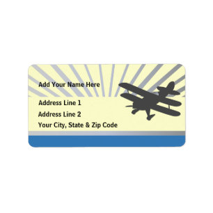Biplane Aeroplane Label