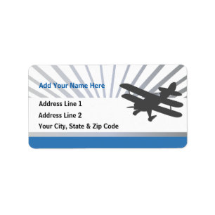 Biplane Aeroplane Label