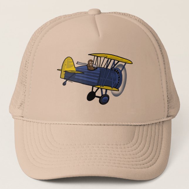 Biplane hat -- blue (Front)