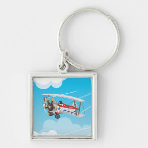 Biplane Key Ring