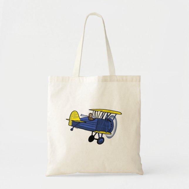 Biplane tote -- blue bag (Front)