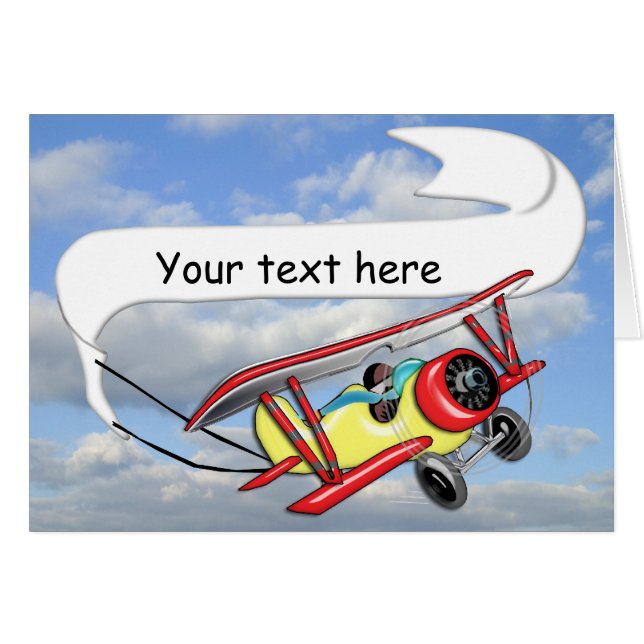 Biplane Towing Banner Customisable (Front Horizontal)
