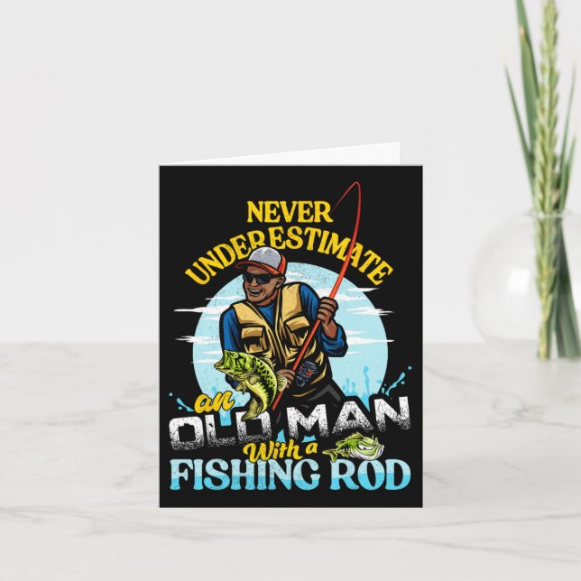 Bipoc B Fishing Birthday Tee Never Underestimate O Card (Front)