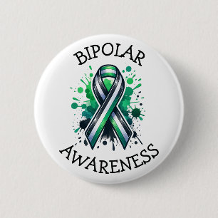 Bipolar Awareness Ribbon 6 Cm Round Badge