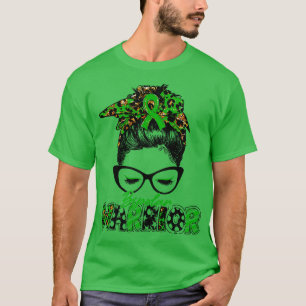 Bipolar Awareness Warrior Women Glasse Messy Bun L T-Shirt