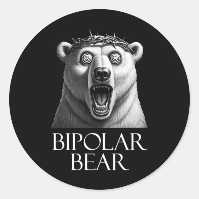 Bipolar Bear Sticker1  Classic Round Sticker (Front)