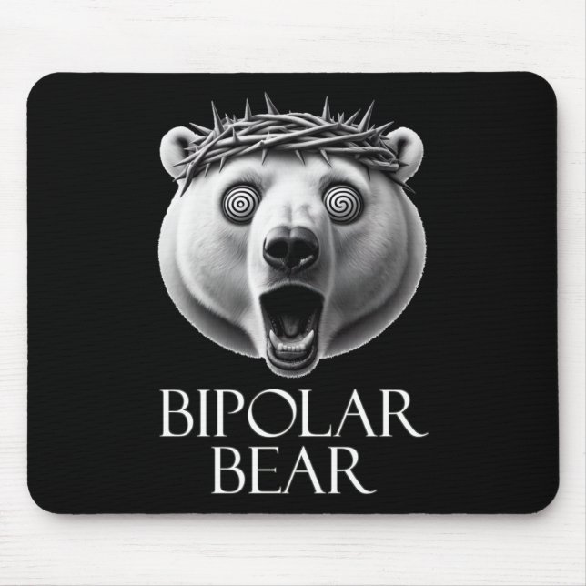 Bipolar Bear Sticker  Mouse Pad (Front)
