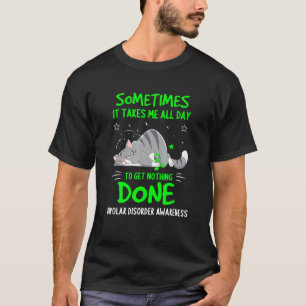 Bipolar Disorder Awareness Cat Ribbon T-Shirt