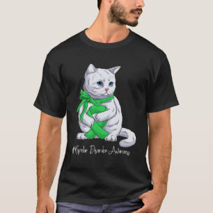 Bipolar Disorder Awareness Month Green Ribbon Cat T-Shirt