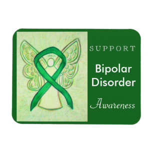 Bipolar Disorder Awareness Ribbon Angel Magnet