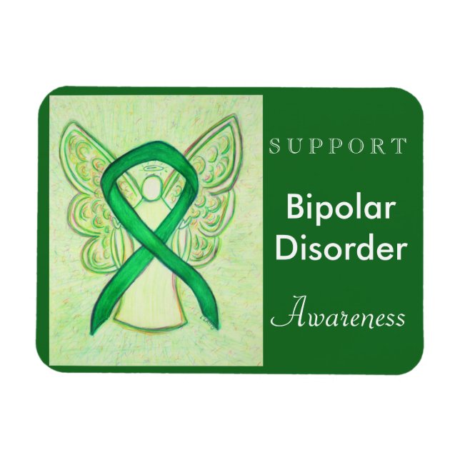 Bipolar Disorder Awareness Ribbon Angel Magnet (Horizontal)