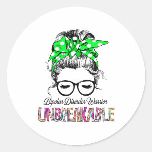 Bipolar Disorder Awareness Ribbon Support Gifts Classic Round Sticker