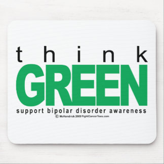 Bipolar Disorder THINK Green Mouse Pad