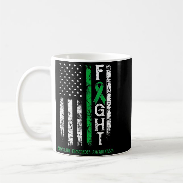 Bipolar Disorder Warrior Us Flag Coffee Mug (Left)