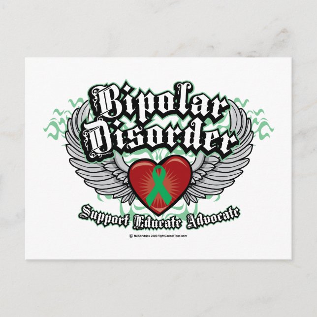 Bipolar Disorder Wings Postcard (Front)