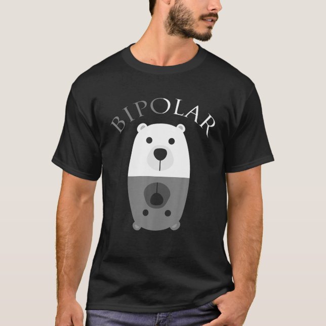 Bipolar Shirt Cute Mental Disorder Polar Bear Tee  (Front)