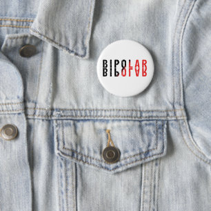 Bipolar text design 6 cm round badge