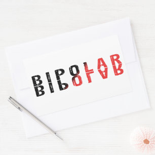 Bipolar text design rectangular sticker