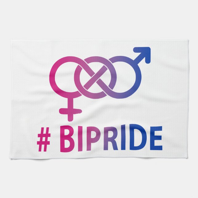 #Bipride Bisexual Pride Tea Towel (Horizontal)