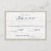 Birch Bark and Navy Blue Woodland Response Card