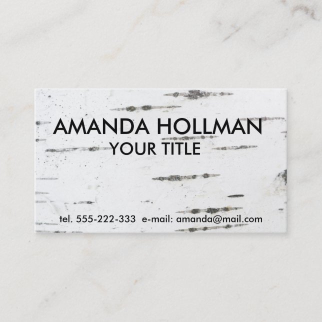 Birch bark business card (Front)