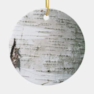 Birch bark ceramic tree decoration
