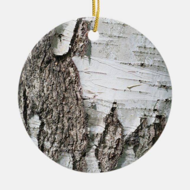 Birch bark ceramic tree decoration (Front)