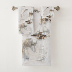Birch bark pattern bath towel set