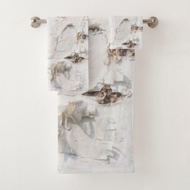 Birch bark pattern bath towel set (Insitu)