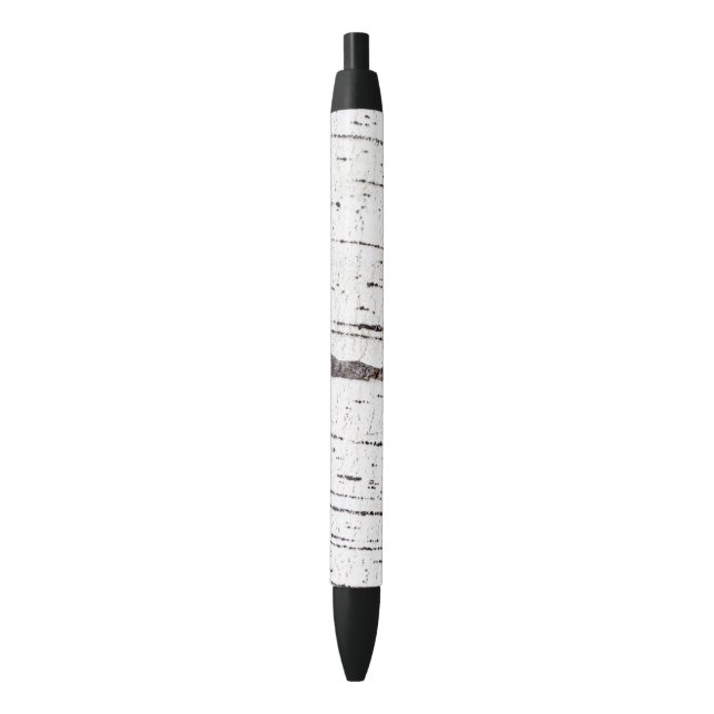 Birch bark pattern black ink pen (Front Vertical)