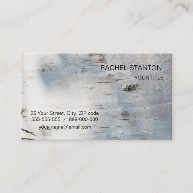 Birch bark pattern business card (Front)