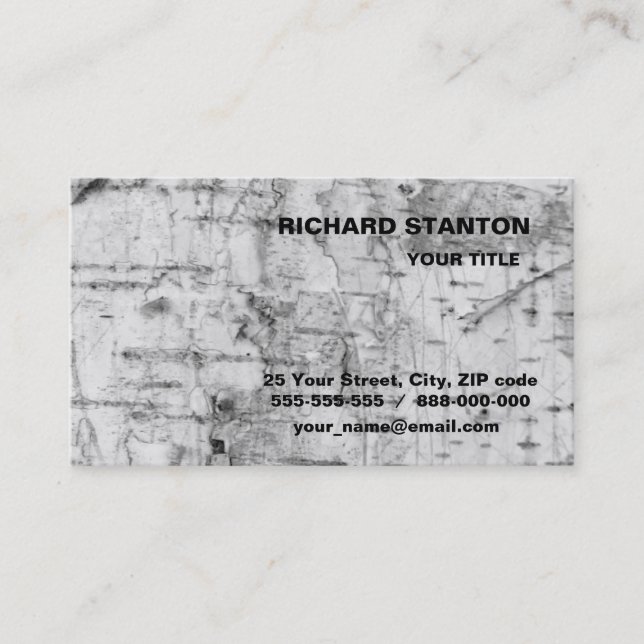 Birch bark pattern business card (Front)