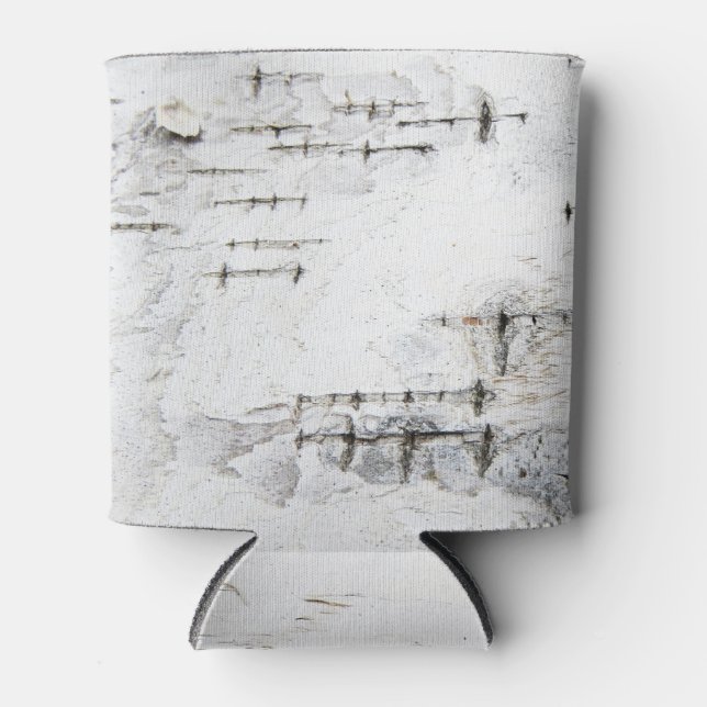birch bark pattern can coozy can cooler (Front)