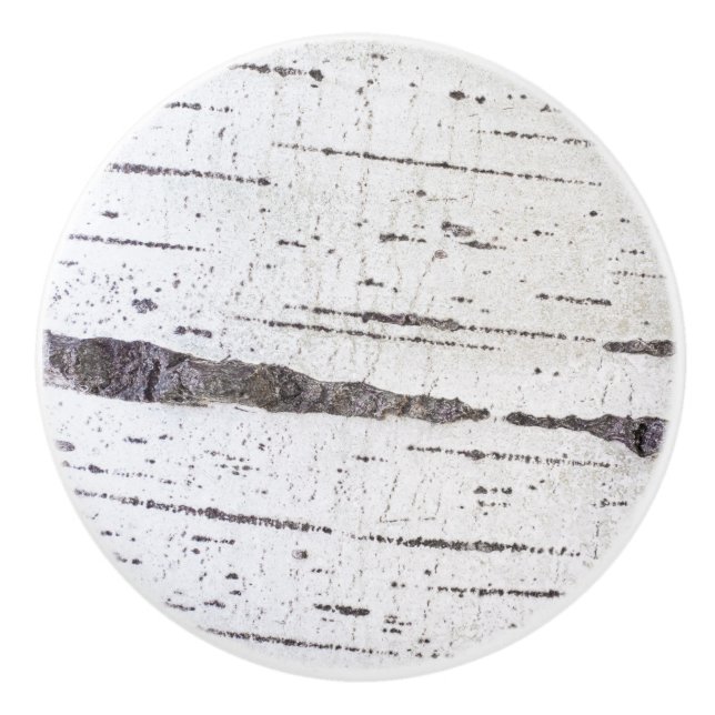 Birch bark pattern ceramic knob (Front)