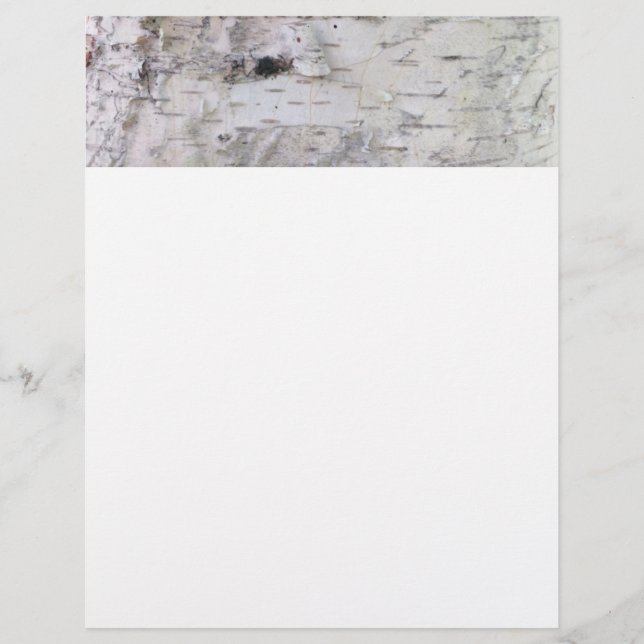 Birch bark pattern custom letterhead (Front)