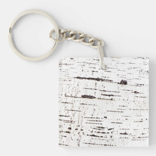Birch bark pattern key ring