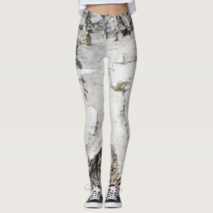 Birch bark pattern leggings
