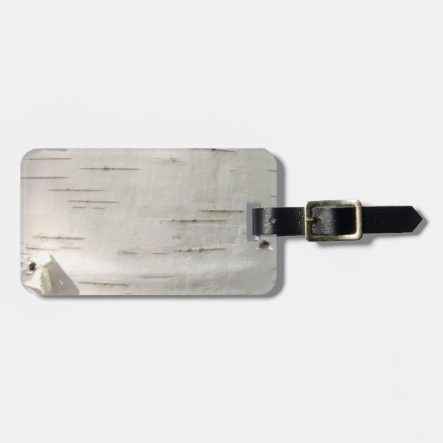 Birch bark pattern luggage tag (Front Horizontal)