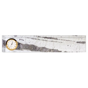 Birch bark pattern nameplate