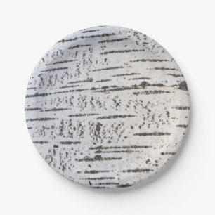 Birch bark pattern paper plate