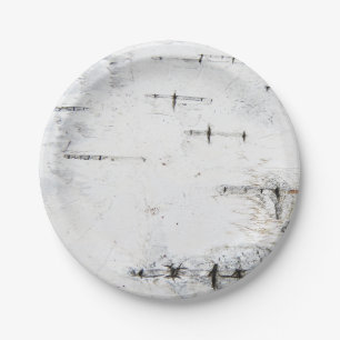 Birch bark pattern paper plate