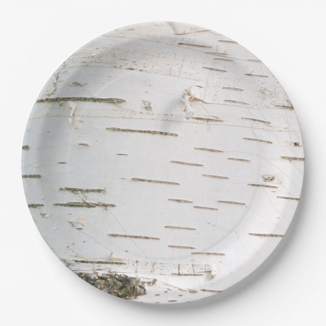 Birch bark pattern paper plate (Front)