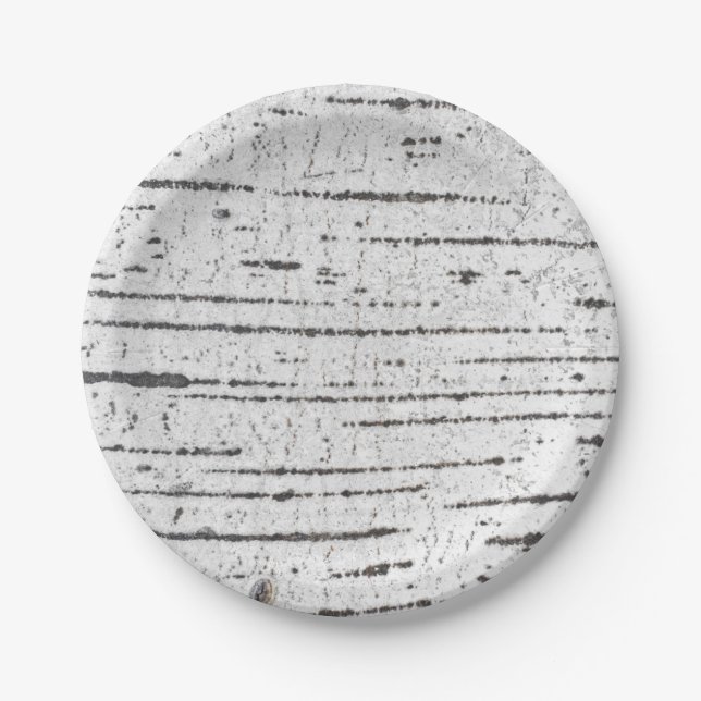 Birch bark pattern paper plate (Front)