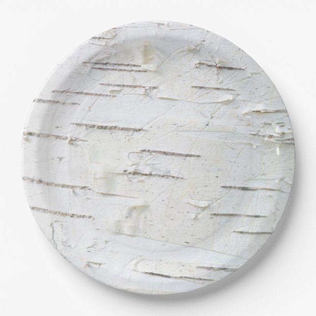 Birch bark pattern paper plate (Front)