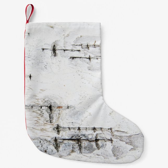 Birch bark pattern small christmas stocking (Front)