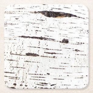 Birch bark pattern square paper coaster