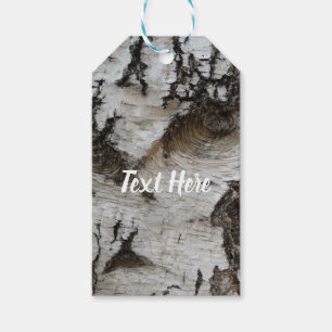Birch Bark Photo Cutom Gift Tag
